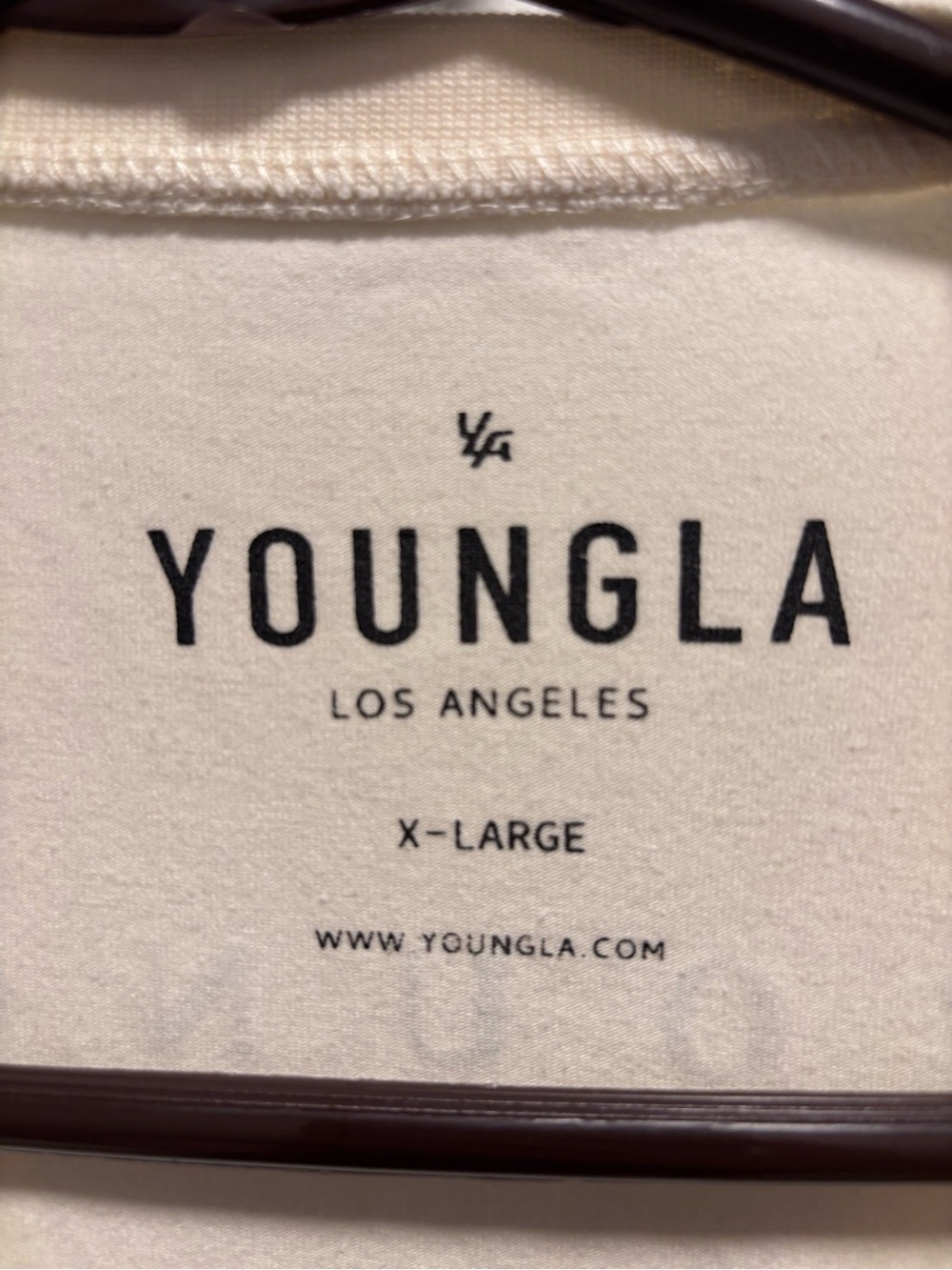 YoungLA Cream Short-Sleeve Logo Tee - Picture 2 of 3